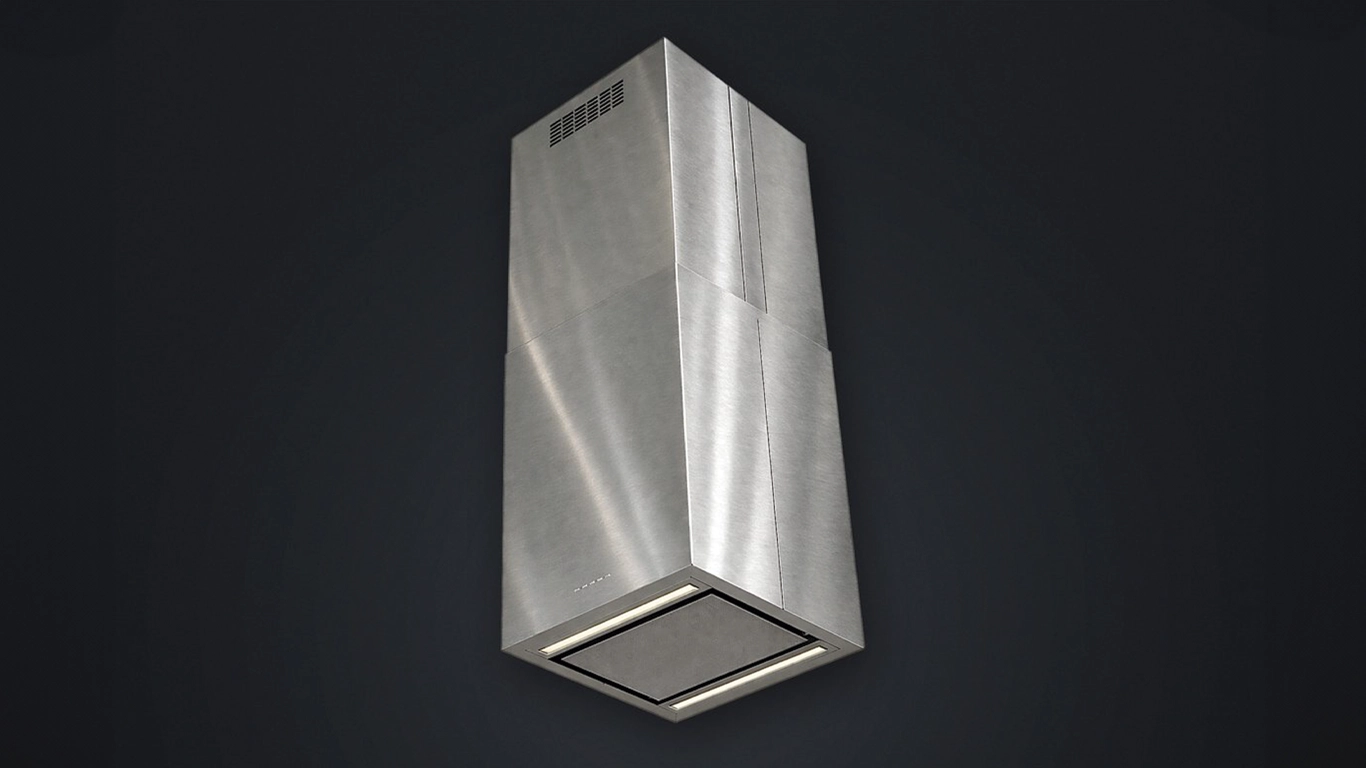 Coifa CUBE de ilha em aço inox